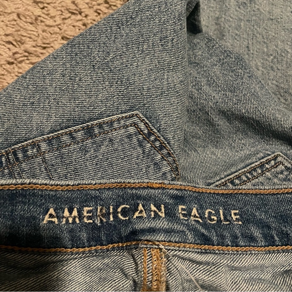 American eagle 90s bootcut jeans ripped light washed size 4 inseam 29” - Picture 3 of 7